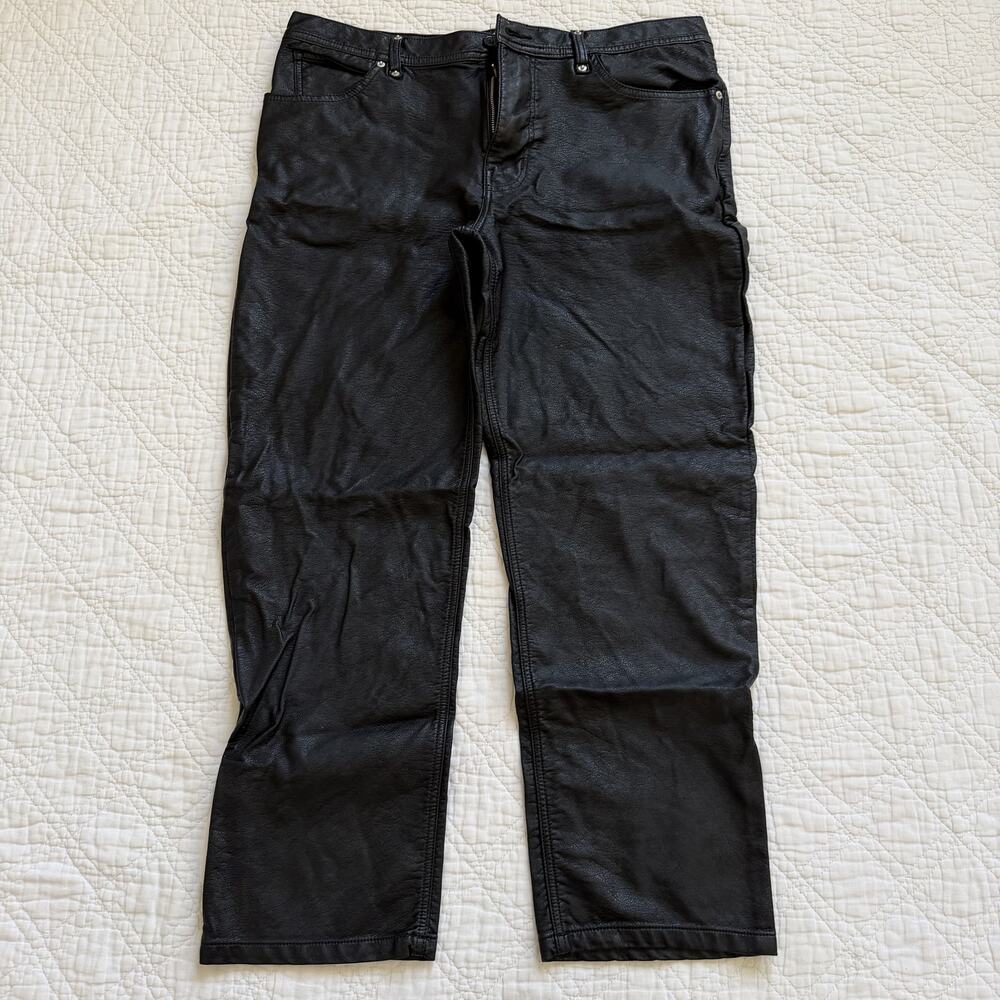 Standard Cloth Faux Leather Pant Black 36